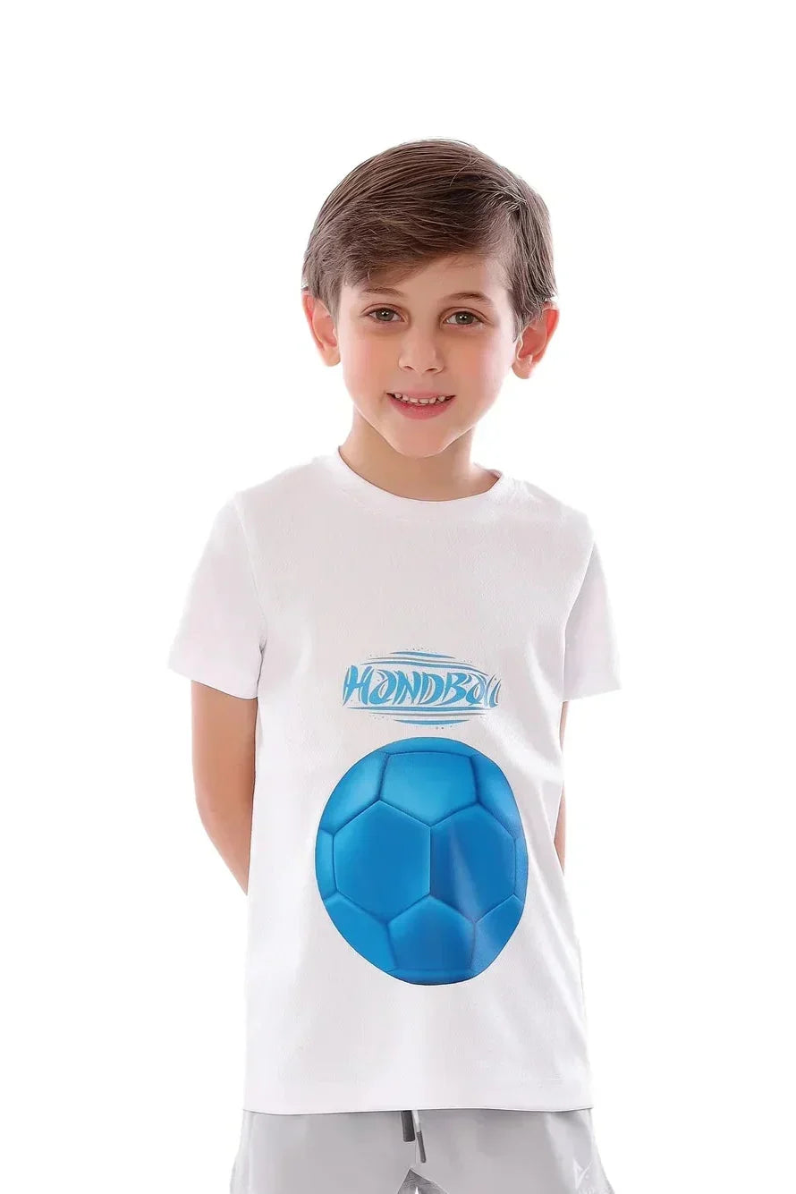 Handball Ball Graphic T-Shirt - White