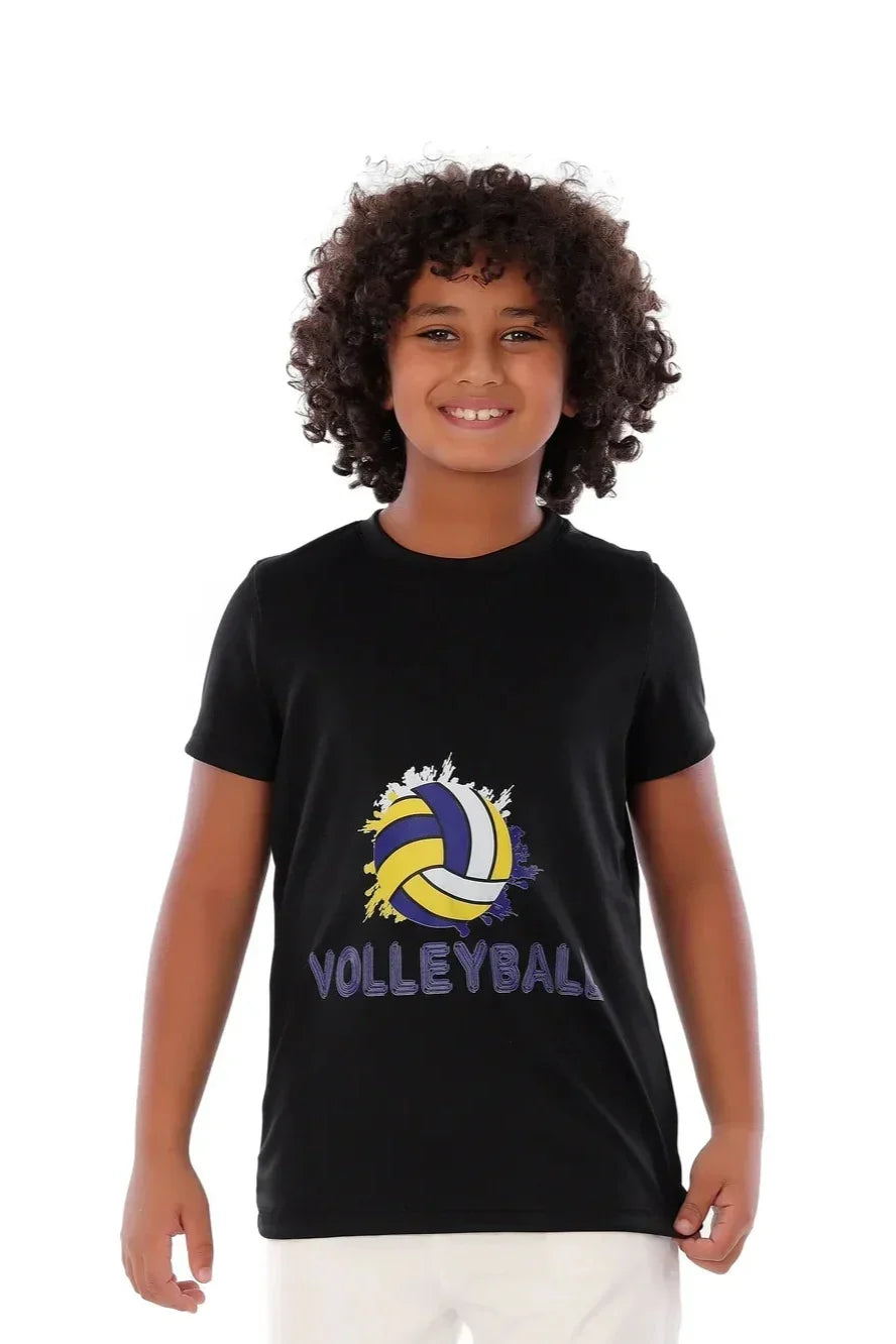 Volleyball Graphic T-Shirt - Black