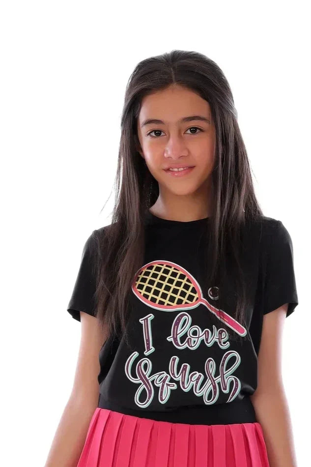 Squash Graphic T-Shirt - Black