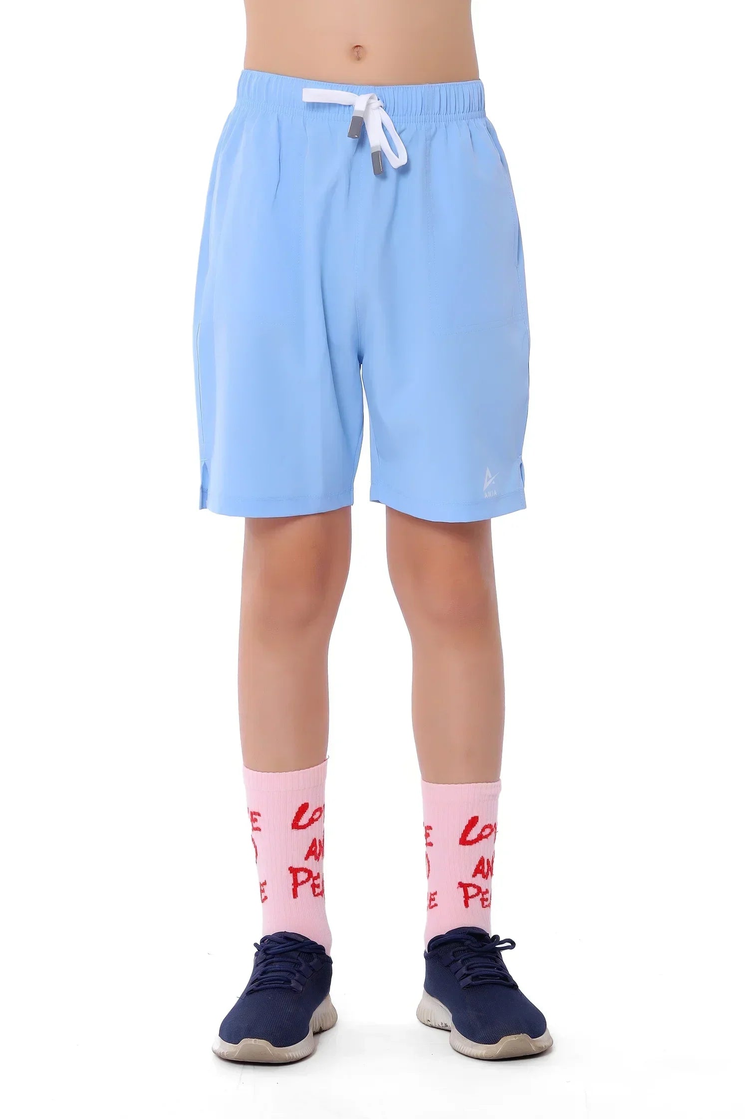 Knee-Length Athletic Shorts - Light Blue