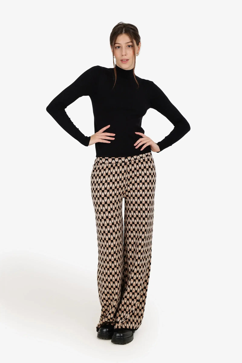 Tencel Solid Mock Neck Top – Black