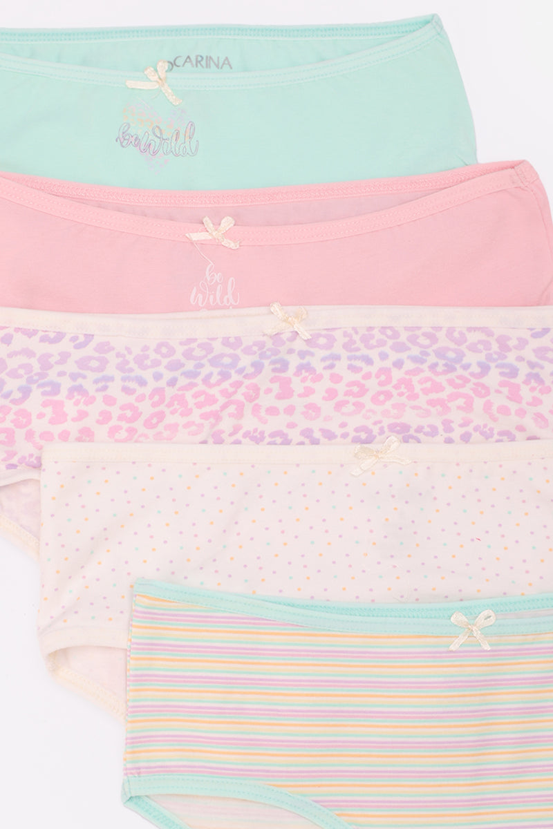 Cotton Mixed-Pattern Brief Panties – Multicolor