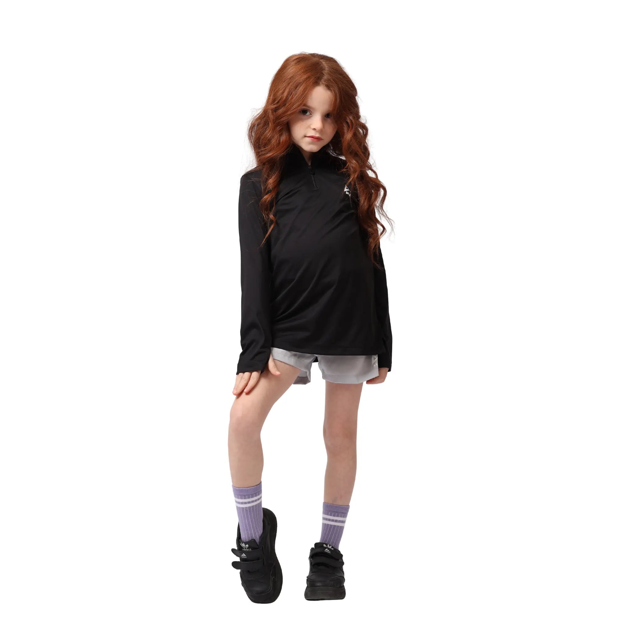 Minimal Quarter Zip Performance Top - Black