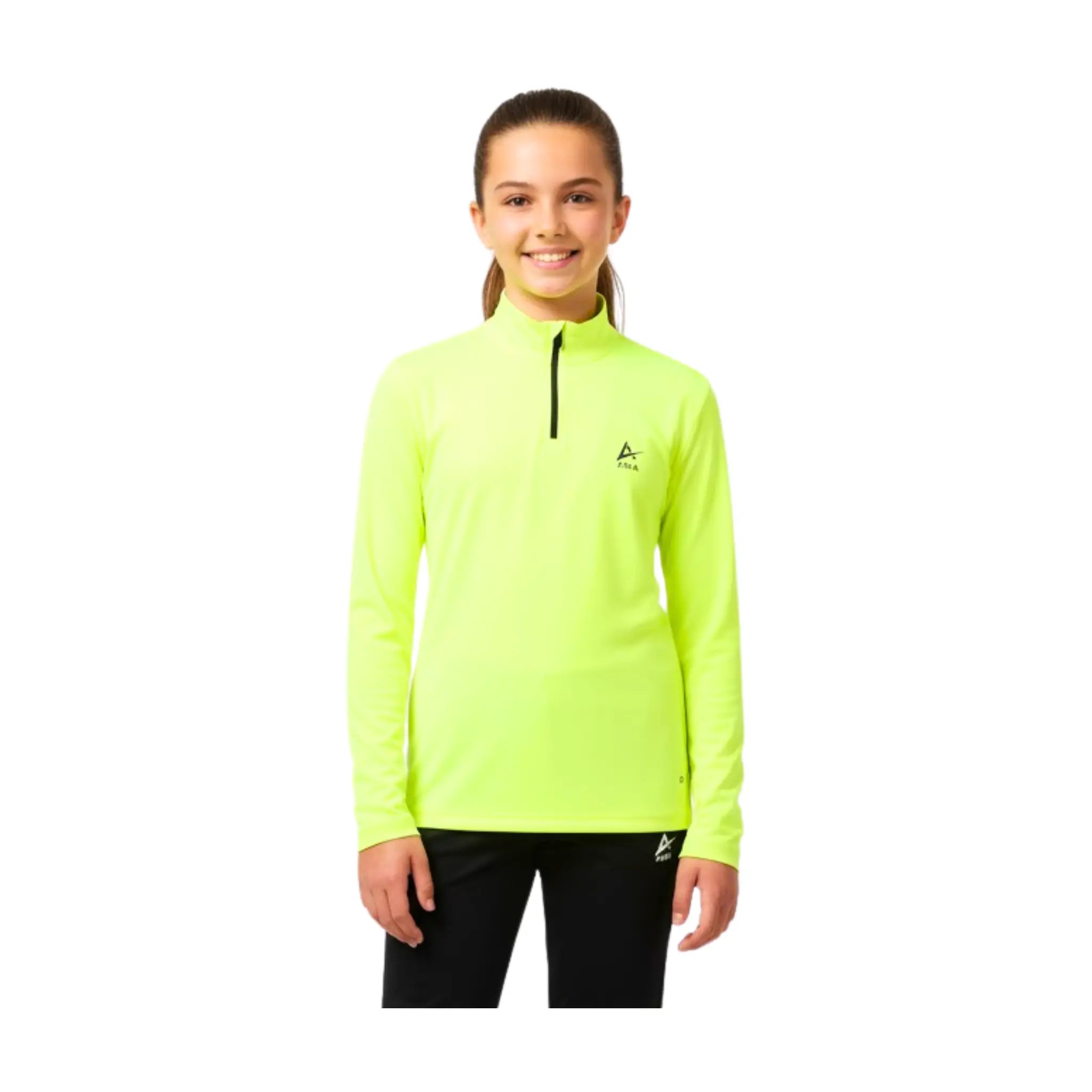 Minimal Quarter Zip Performance Top - Neon Yellow