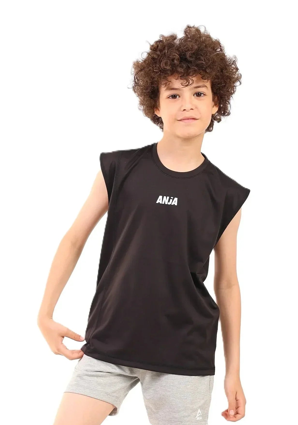 Minimal Logo Cap Sleeve Athletic Top - Black