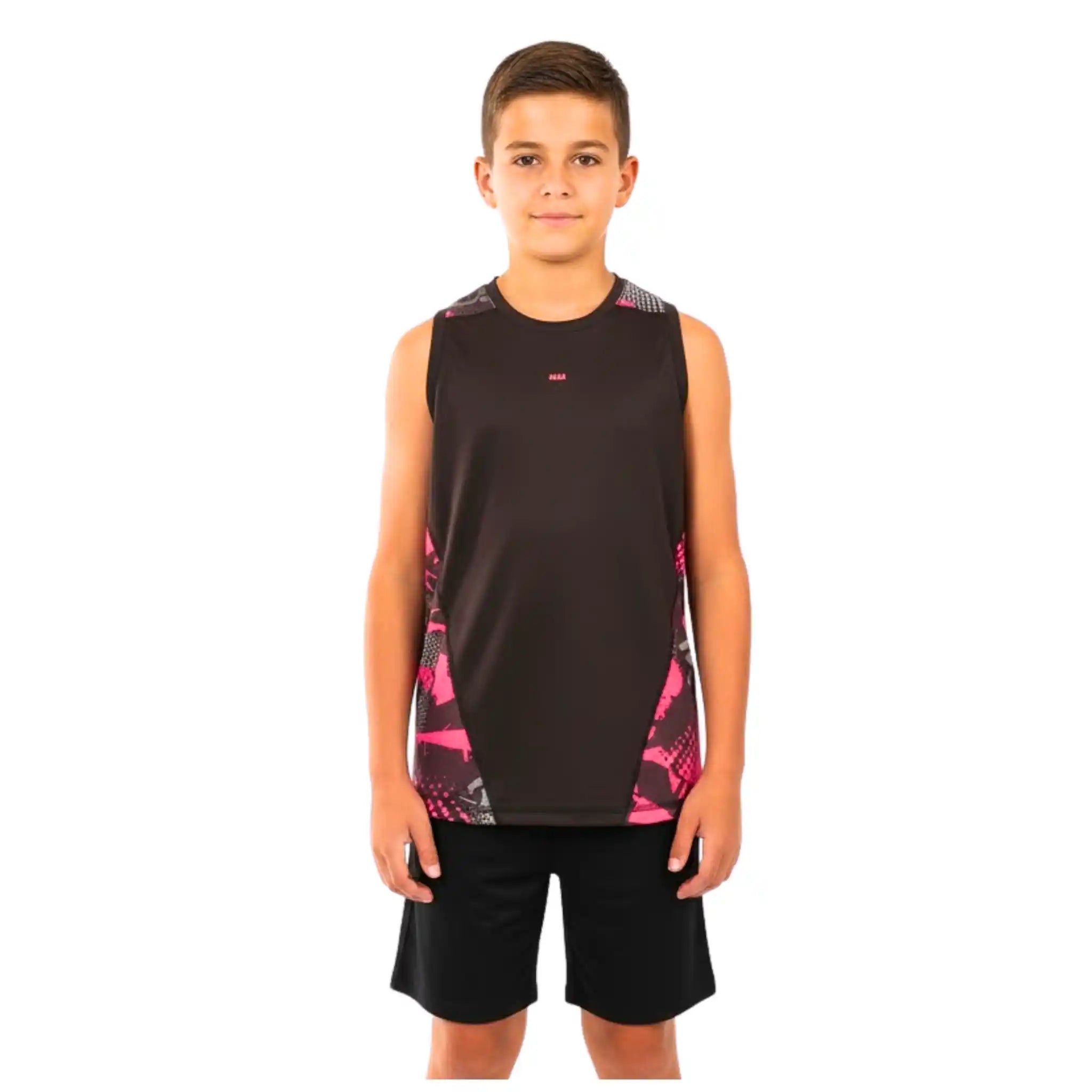 Abstract Performance Sleeveless Sport Top - White & Purple