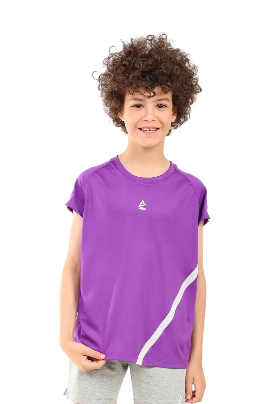 Minimal Stripe Performance Sport T-Shirt - Purple