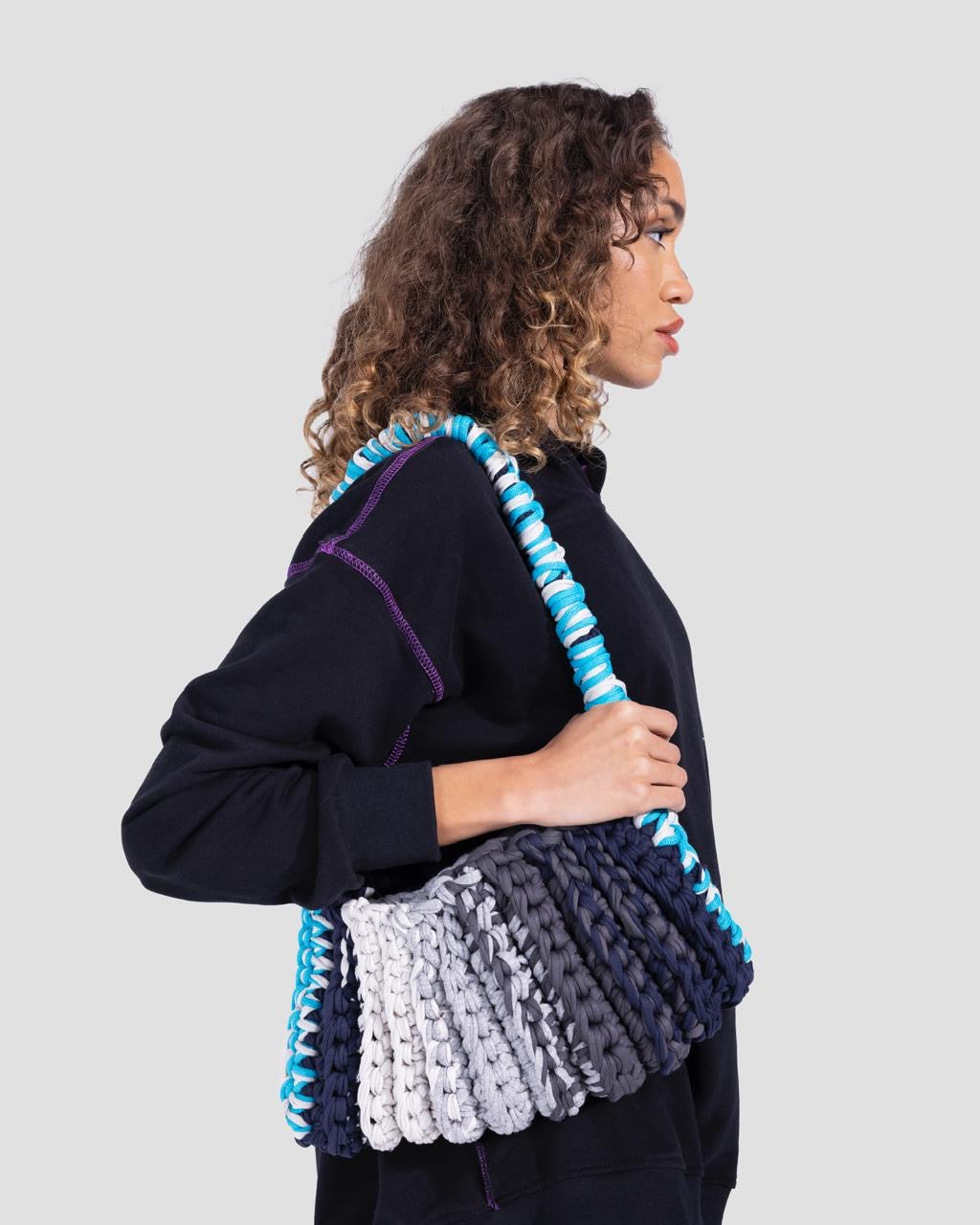 Crochet Gradient Shoulder Bag - Multicolor