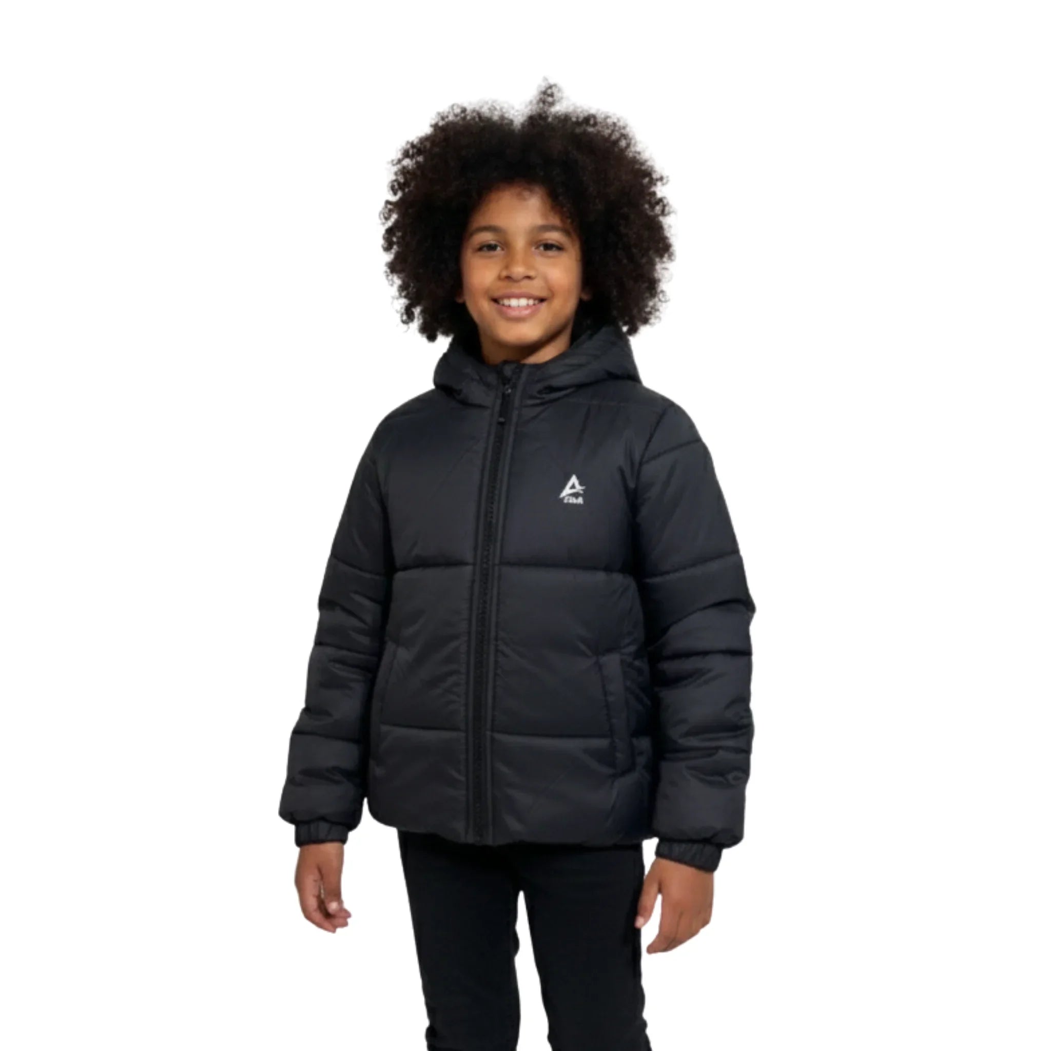 Hooded Quilted Puffer Jacket - Black