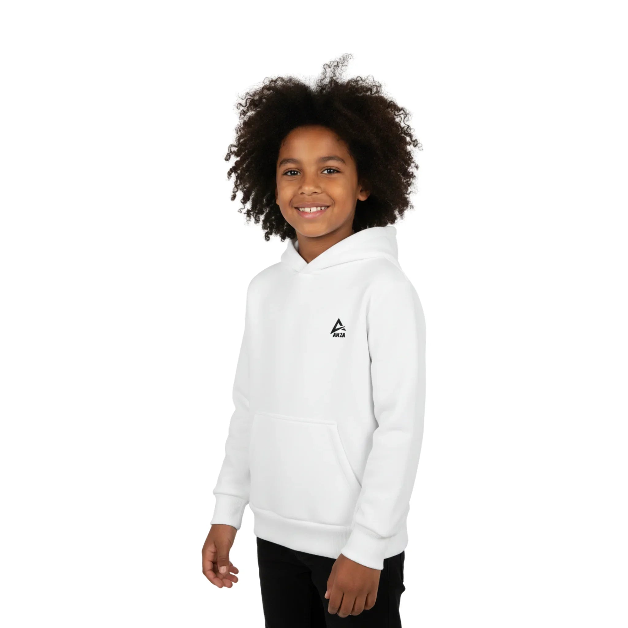Plain Kangaroo Hoodie Pockets - White