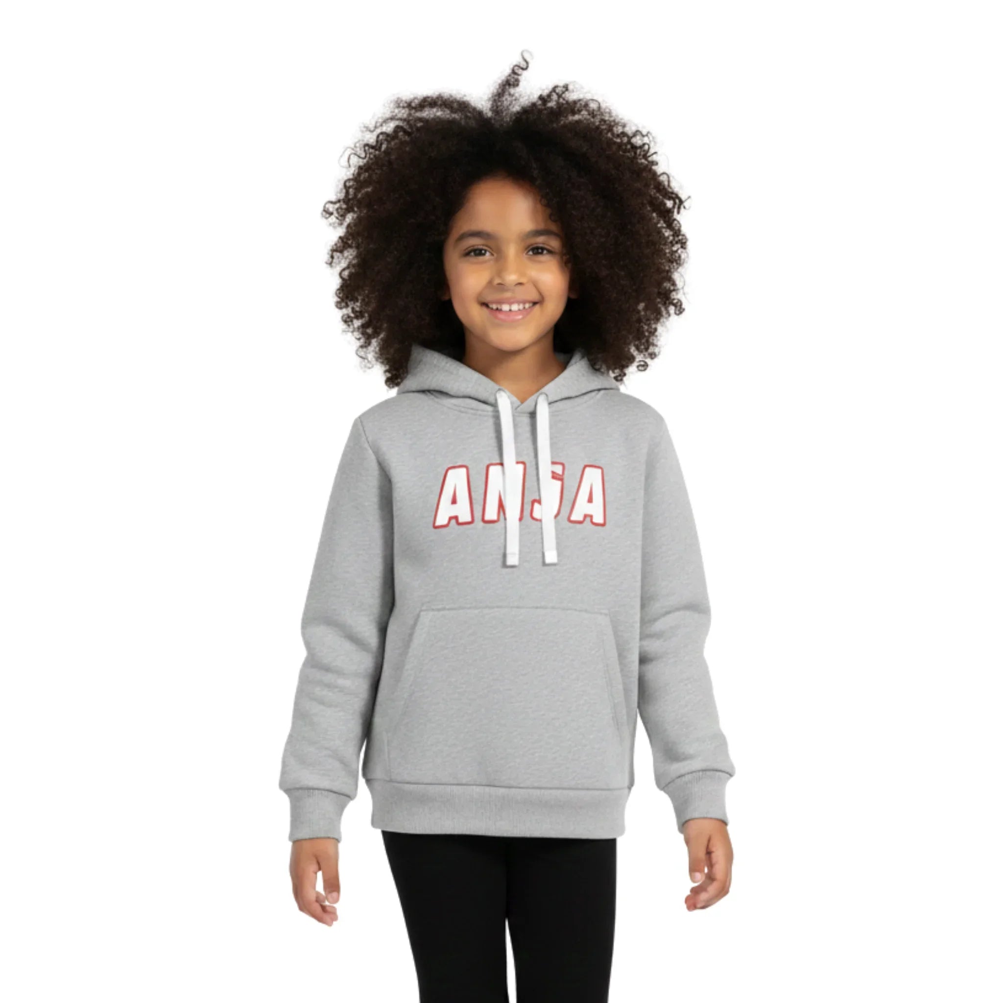 Graphic Logo Kangaroo Pockets Hoodie - Grey