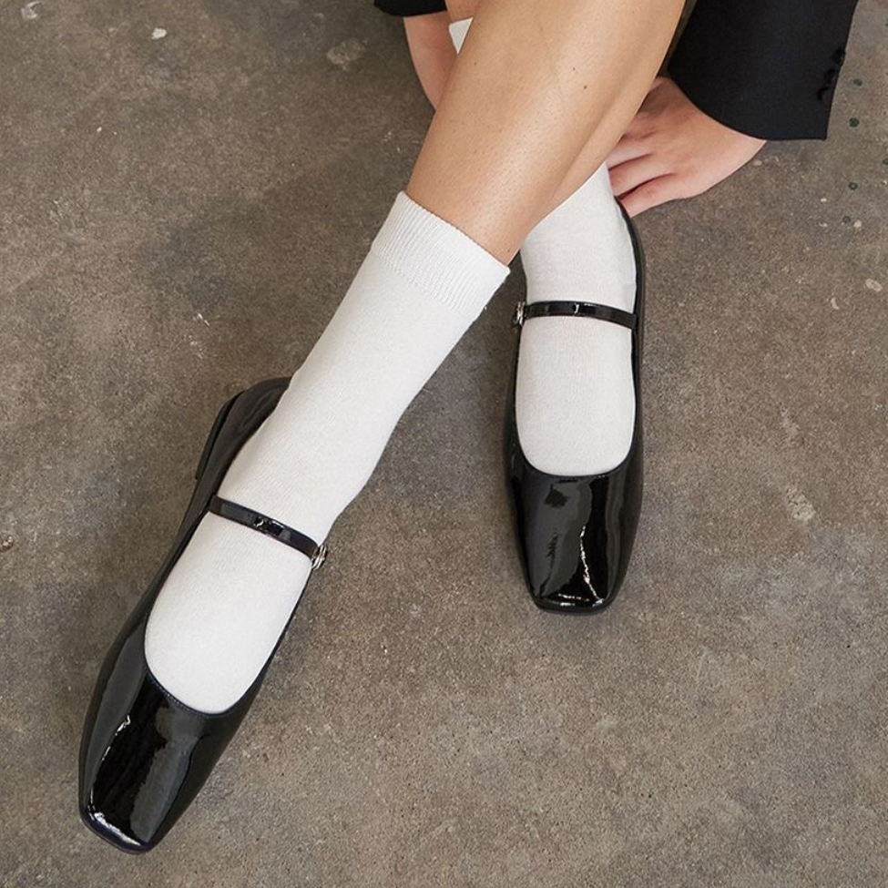 Faux Leather Bailatira Flash Square-Toe - Black