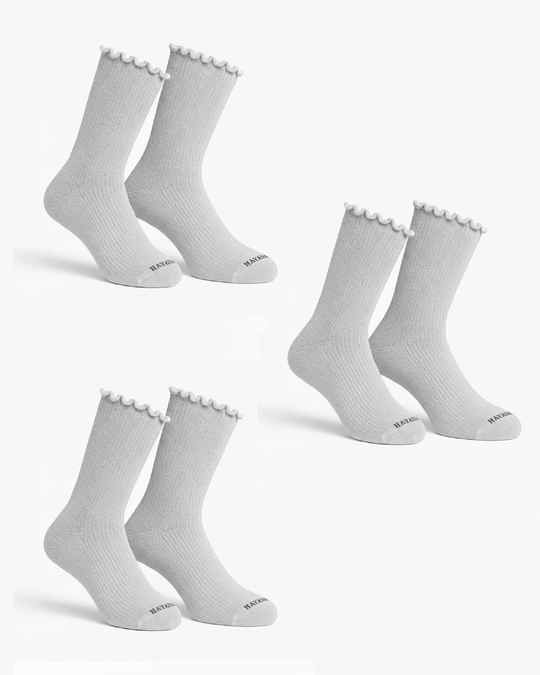 Set 3 Of Gray Ripple Socks