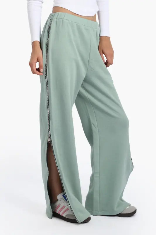 Cotton Blend Solid Lounge Pants – Light Mint