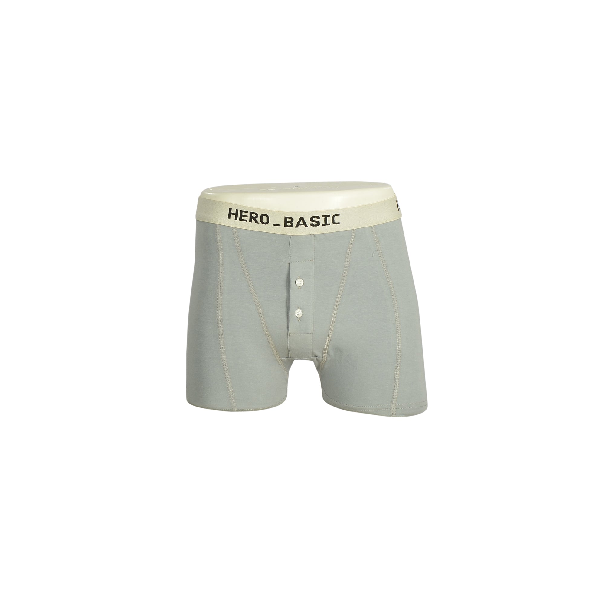 Cotton Lycra Plain Front Button Boxer – Grey