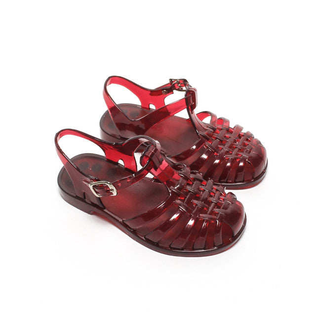 Jelly Fisherman Sandals - Burgundy