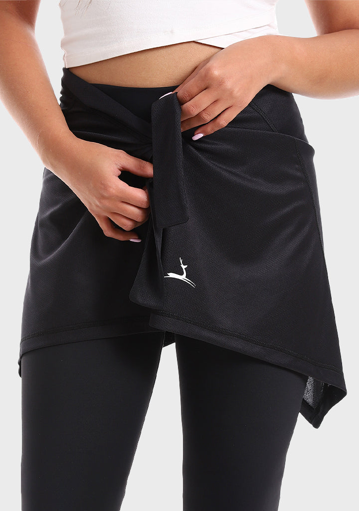 Dri-Fit Plain Wrap Up Coverup Skirt - Black