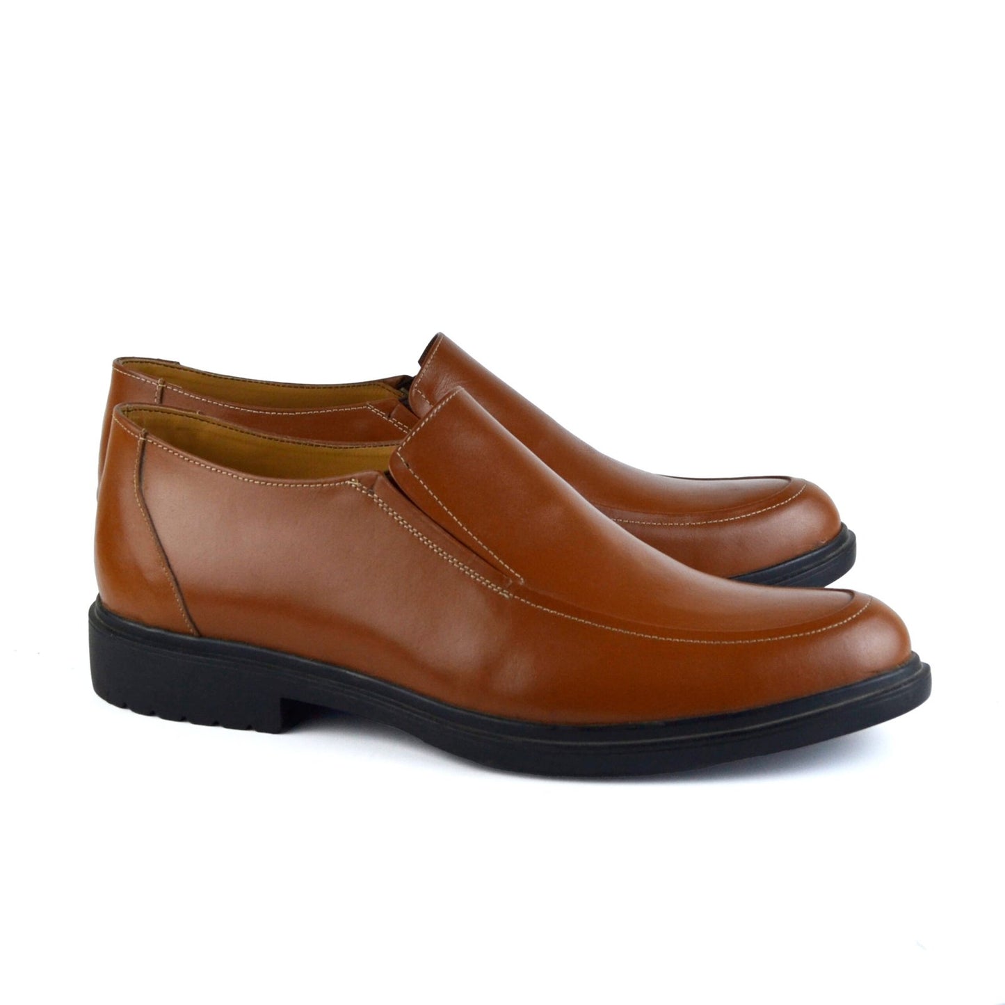 Leather Classic Slip-On Shoes - Brown