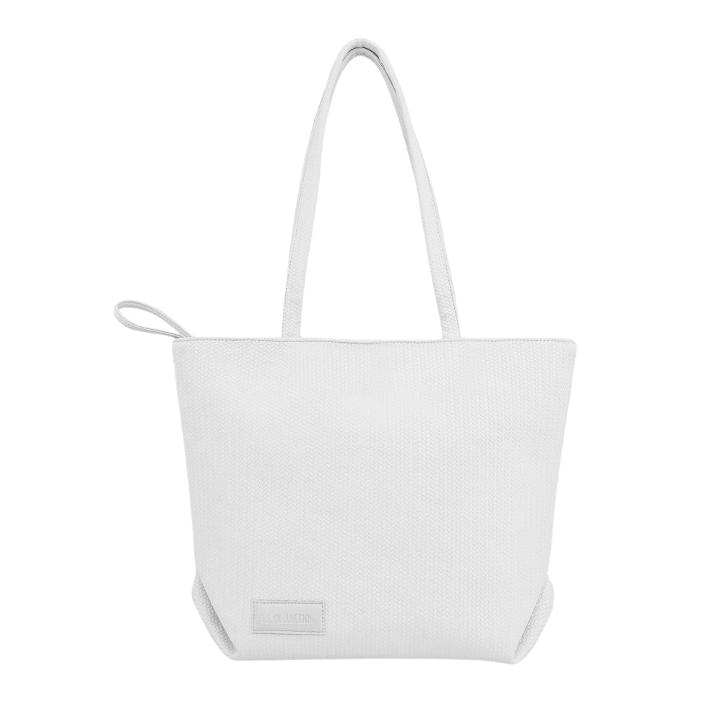 Textured Large Tote Bag - White