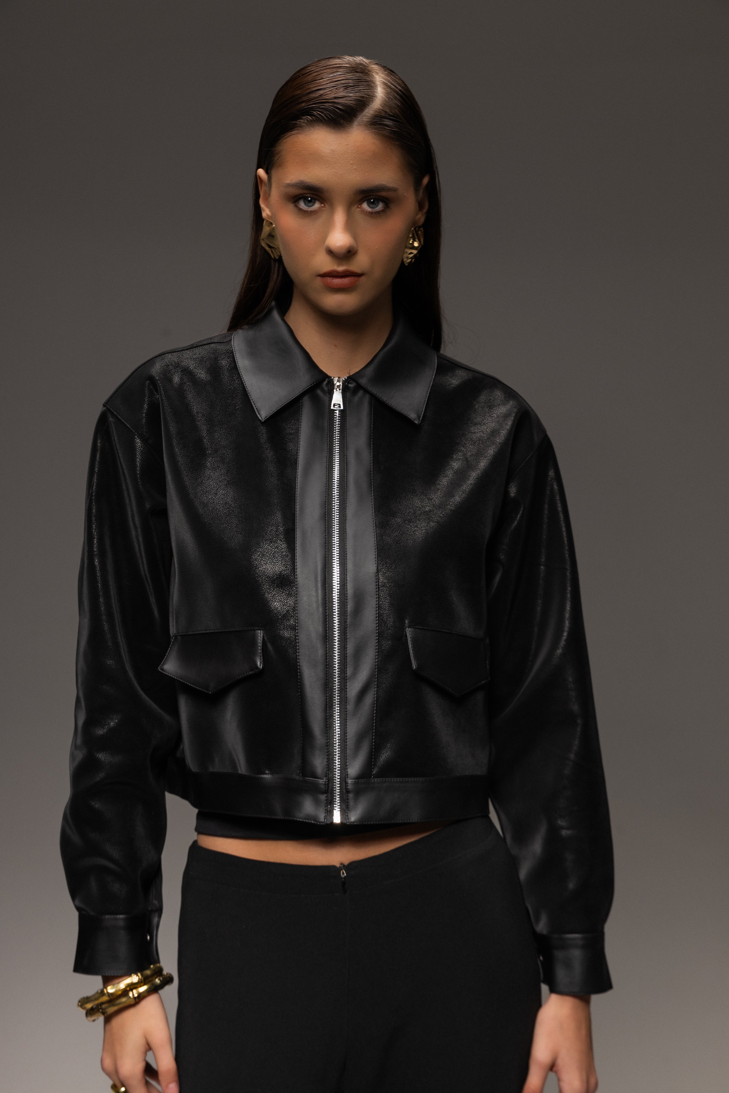 Leather Eclipse Rider Jacket - Black