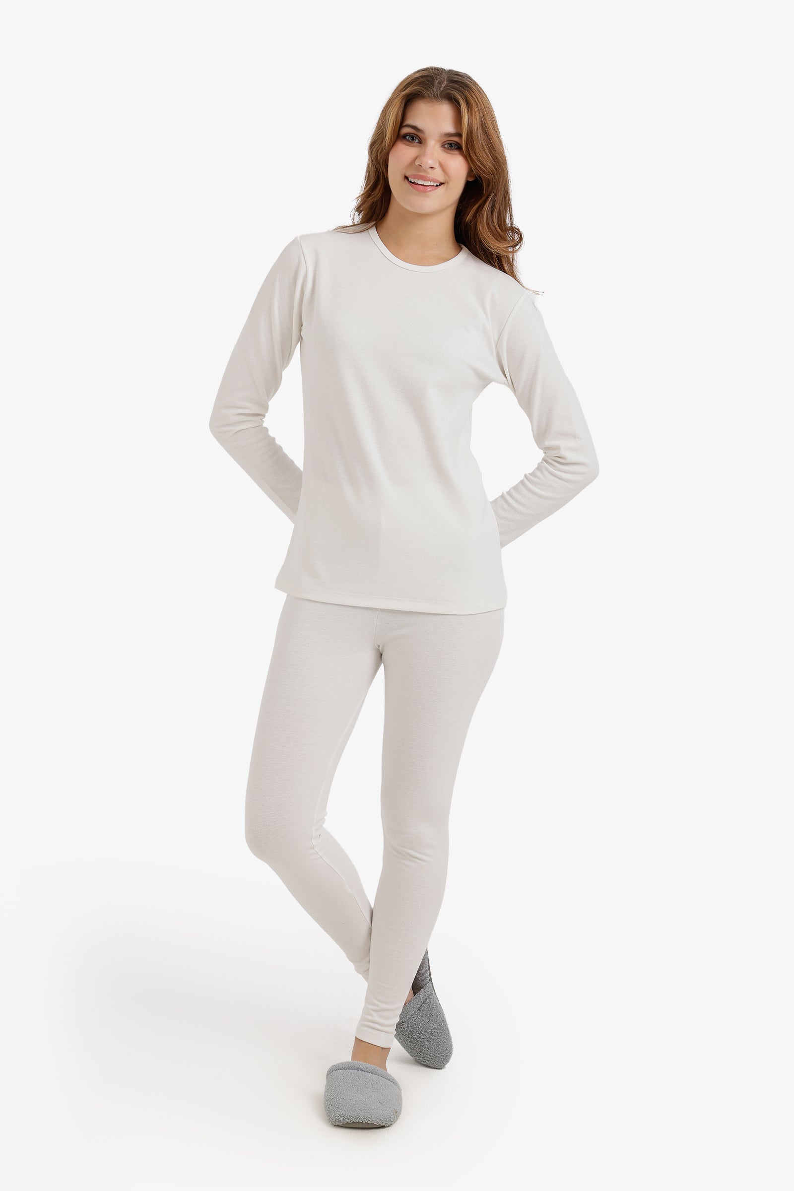 Long Sleeve Thermal Set - Off White