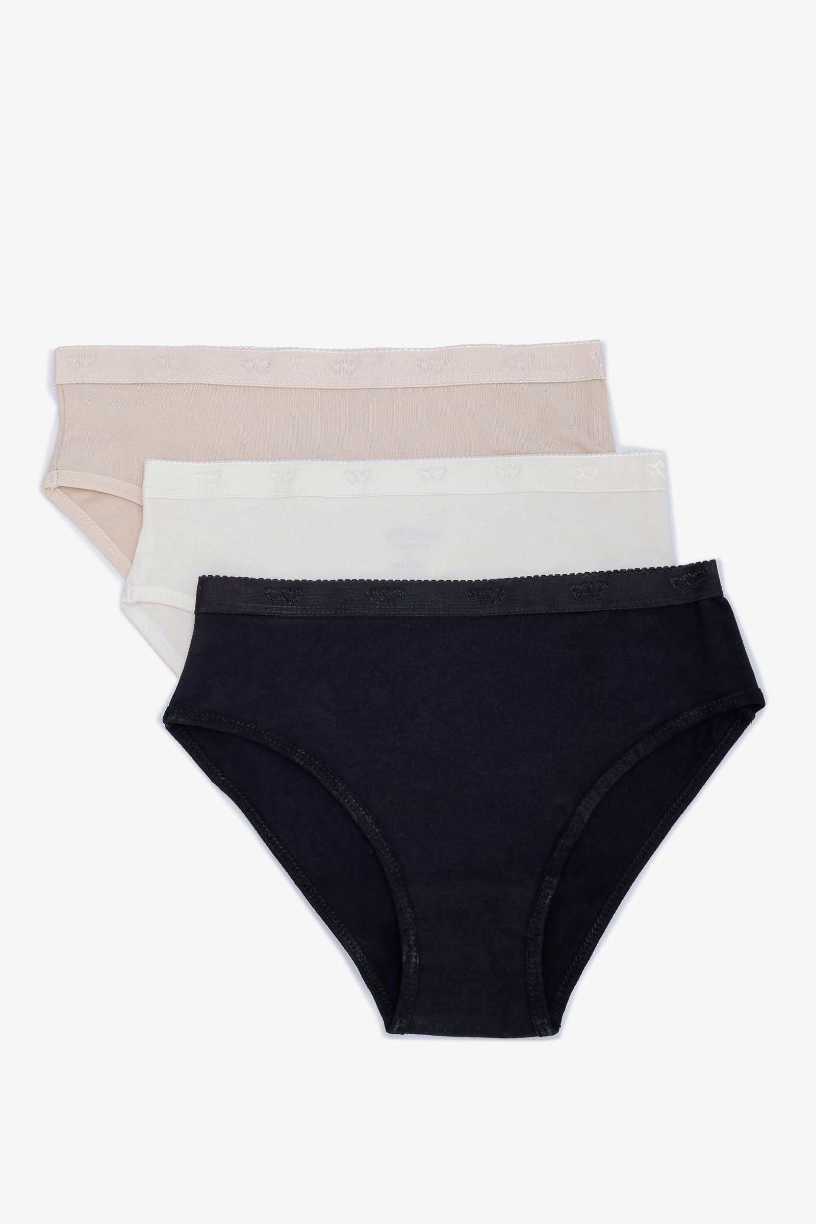 Pack of 3 Cotton Brief Panties Set - Multi-Color