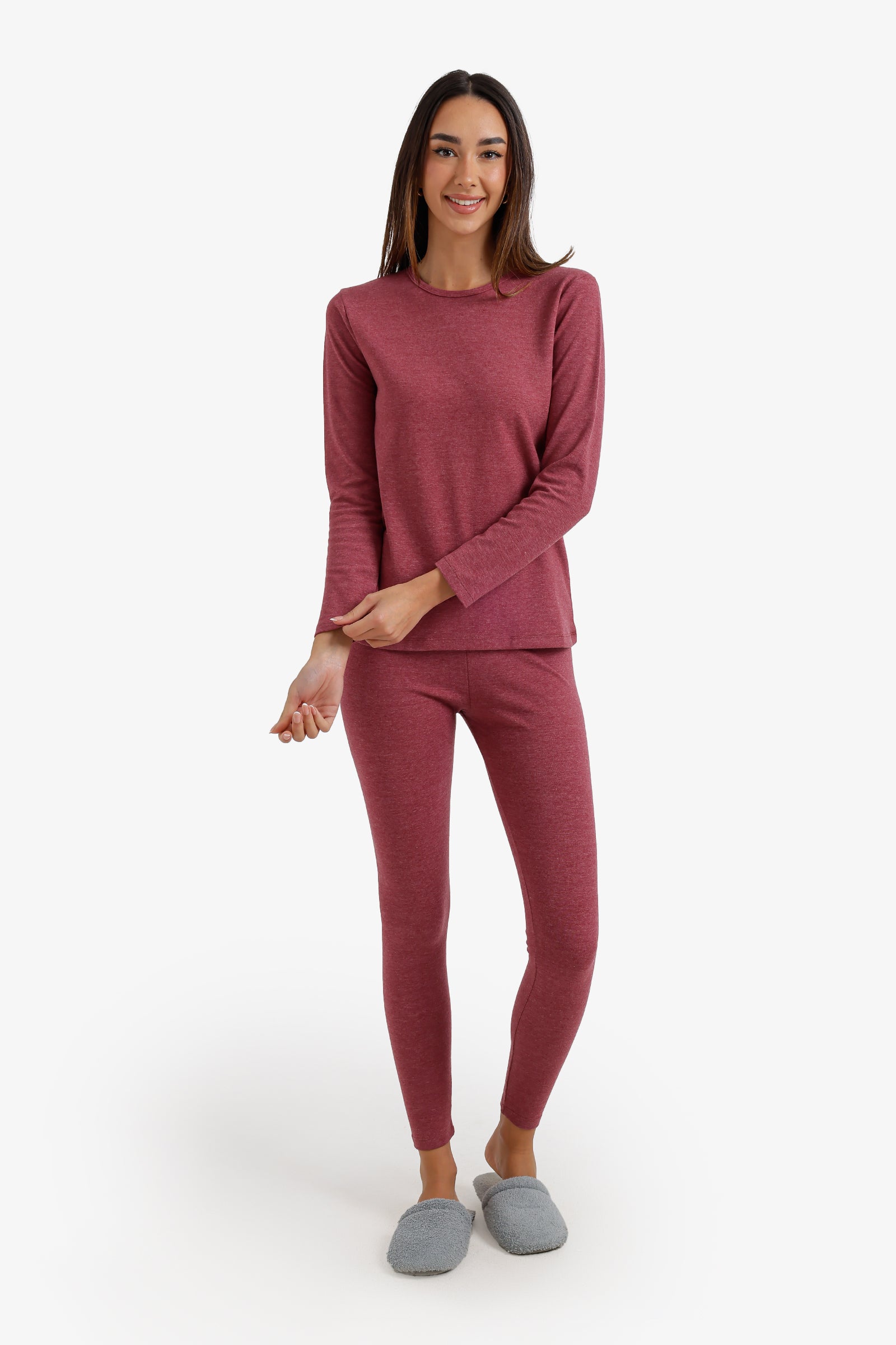 Long Sleeve Thermal Set - Wine