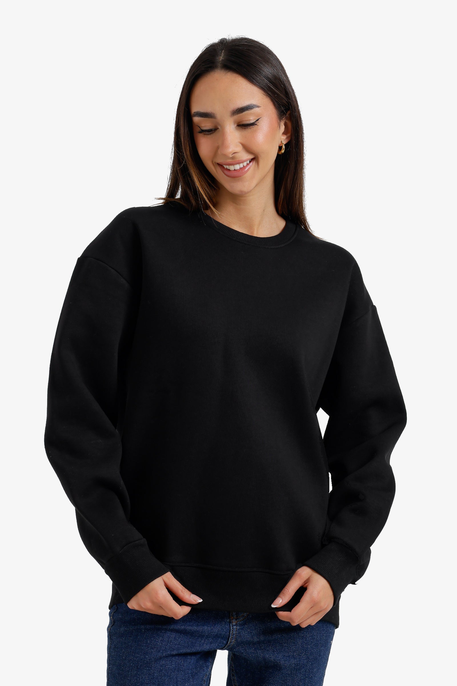 Relaxed Lounge Sweatshirt - Black