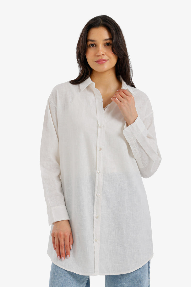 Relaxed Tunic Shirt - Off White