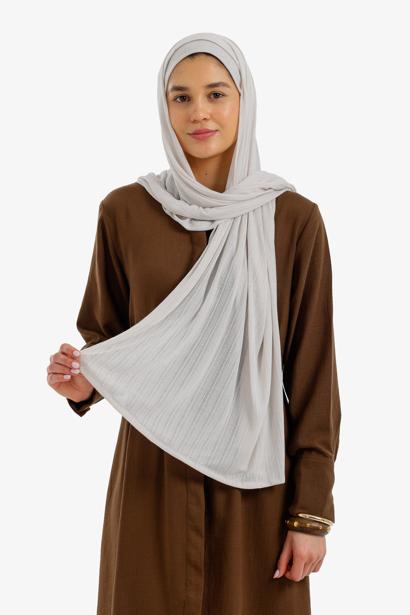 Crinkle Hijab with Bandana - Grey