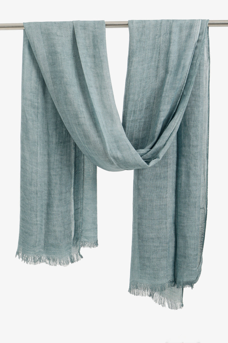 Tonal Stripe Scarf - Dusty Blue