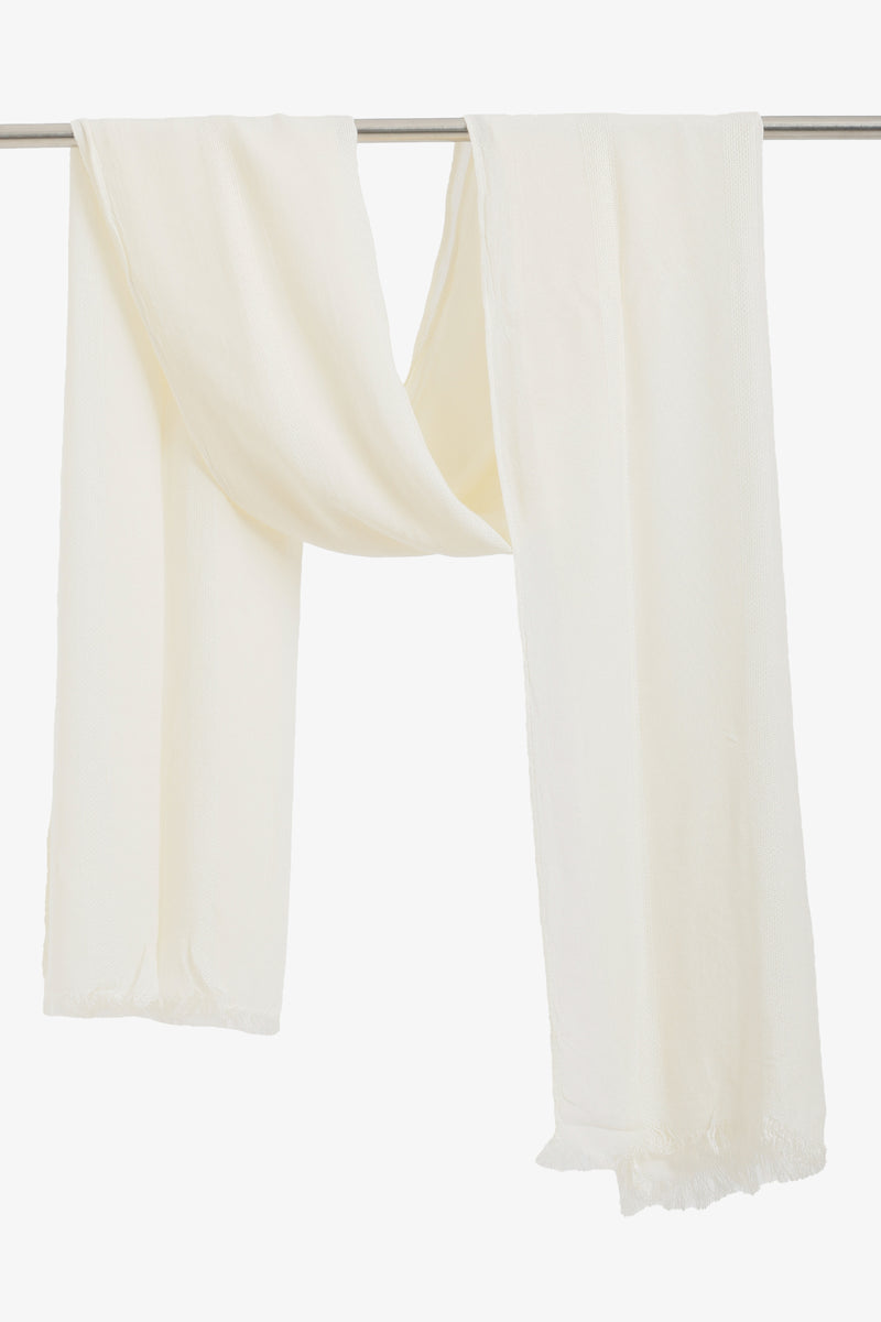 Tonal Stripe Scarf - Off White