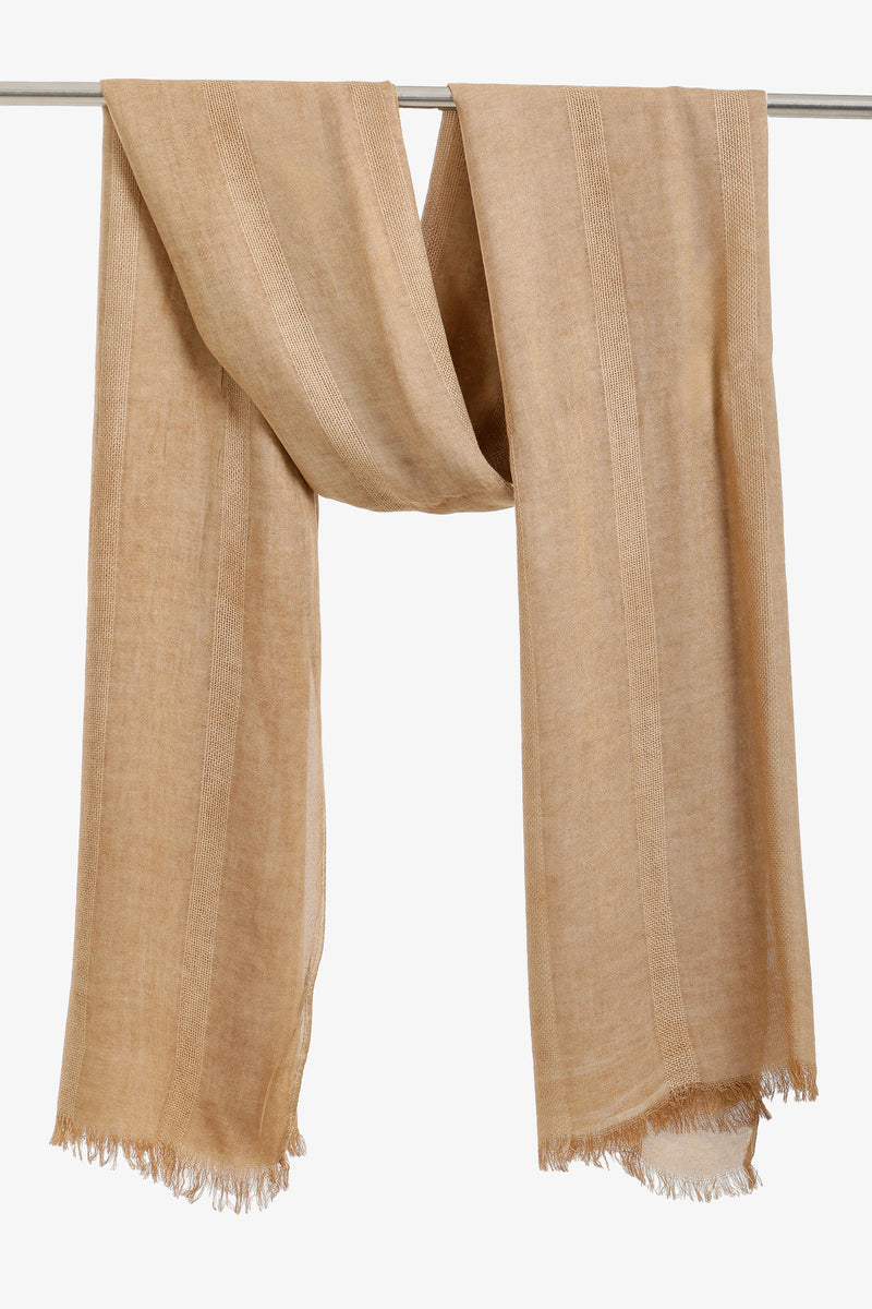 Tonal Stripe Scarf - Dark Beige