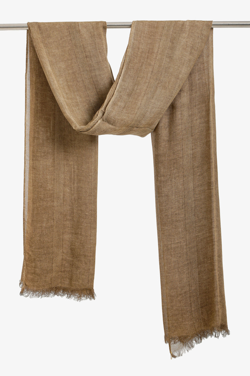 Tonal Stripe Scarf - Mocha