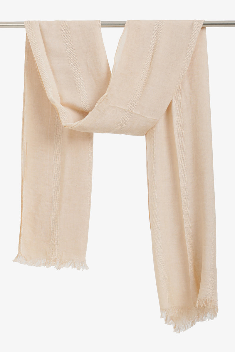 Tonal Stripe Scarf - Ivory