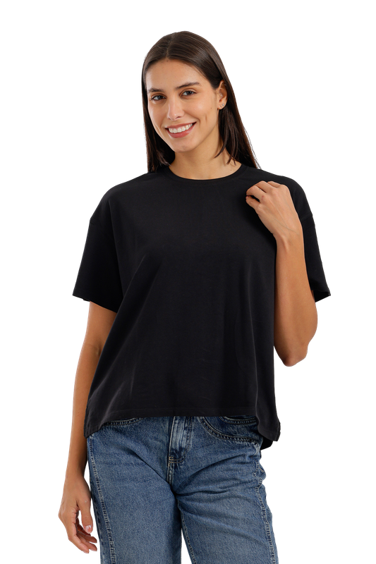 Drop Shoulder T-Shirt - Black