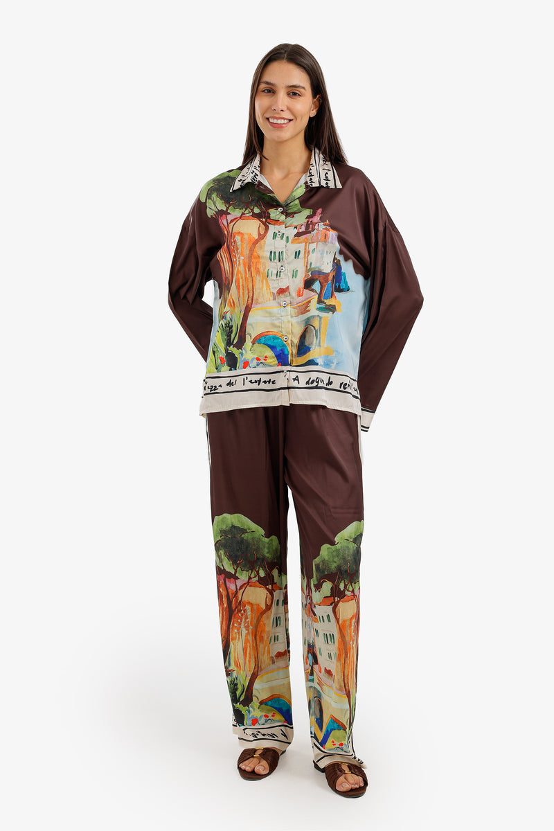 Artistic Graphic Beach Set - Brown