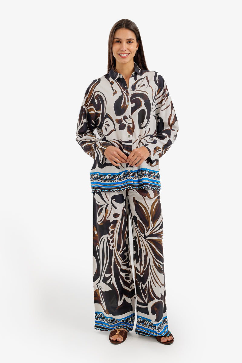 Floral Swirl Relaxed Set - Multicolor