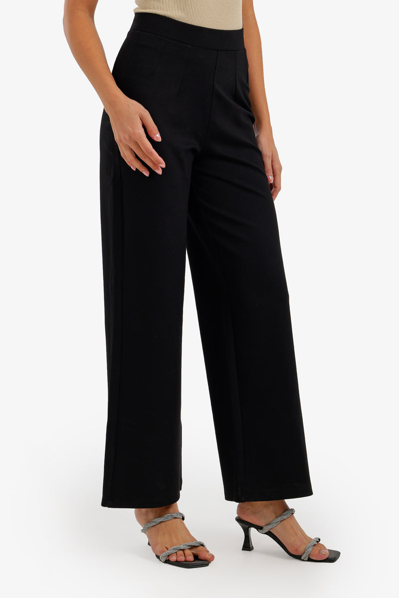 High Waist Flare Pants - Black