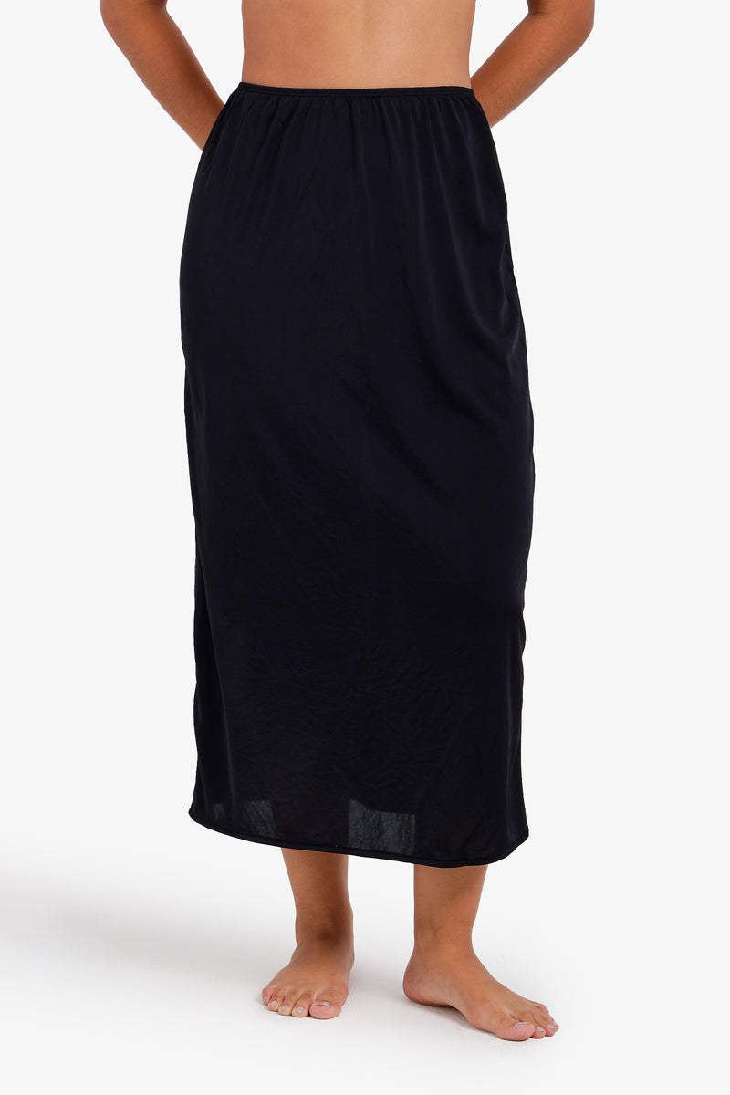Midi Slip Skirt - Black
