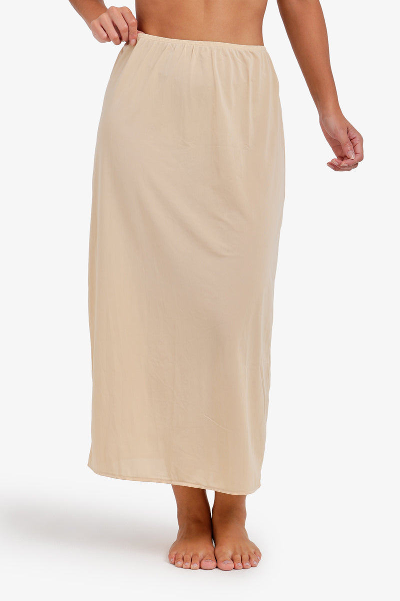 Midi Slip Skirt - Beige
