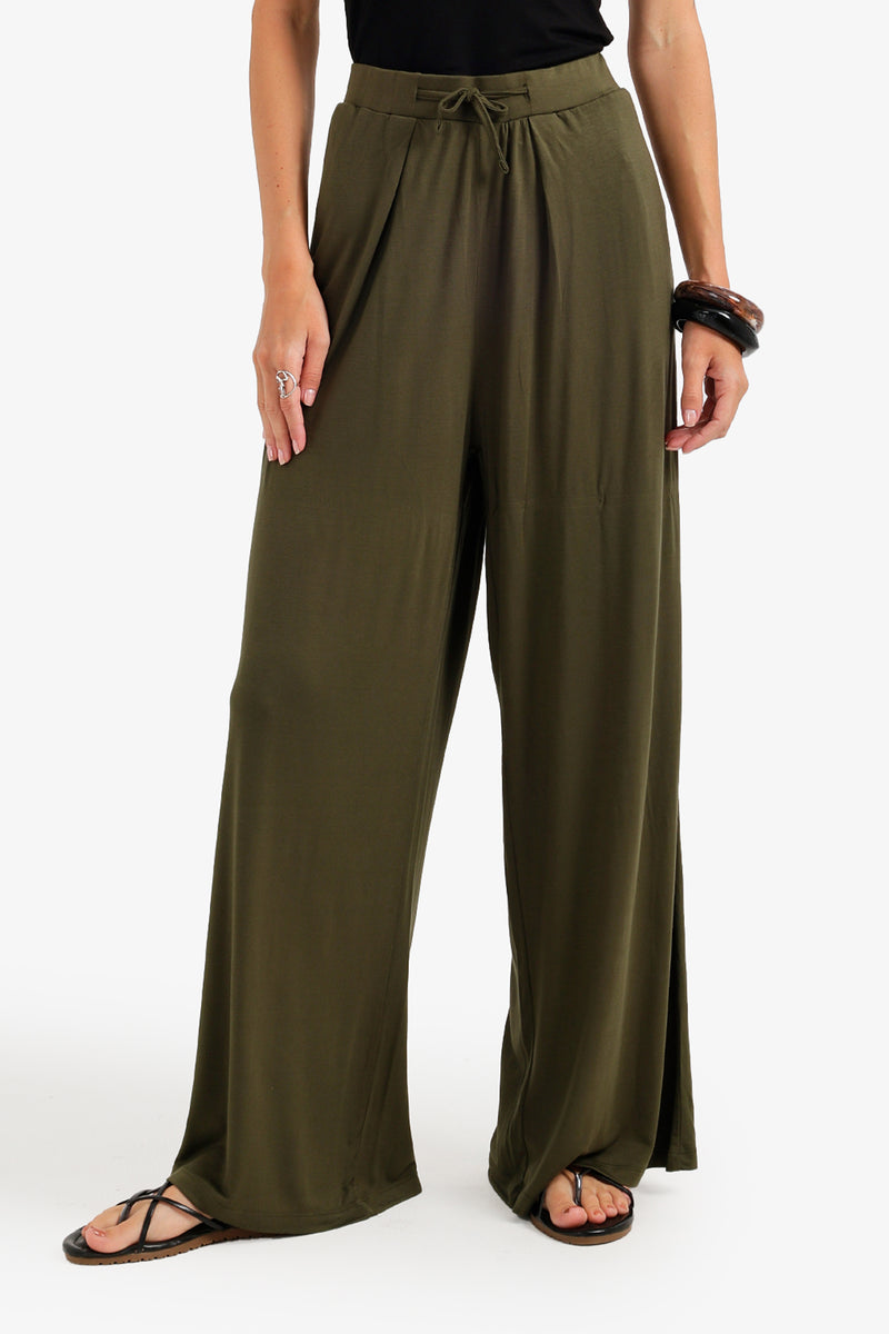 High-Waisted Lounge Pants – Olive