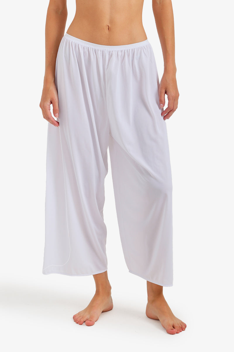 Wide-Leg Slip Pants - White