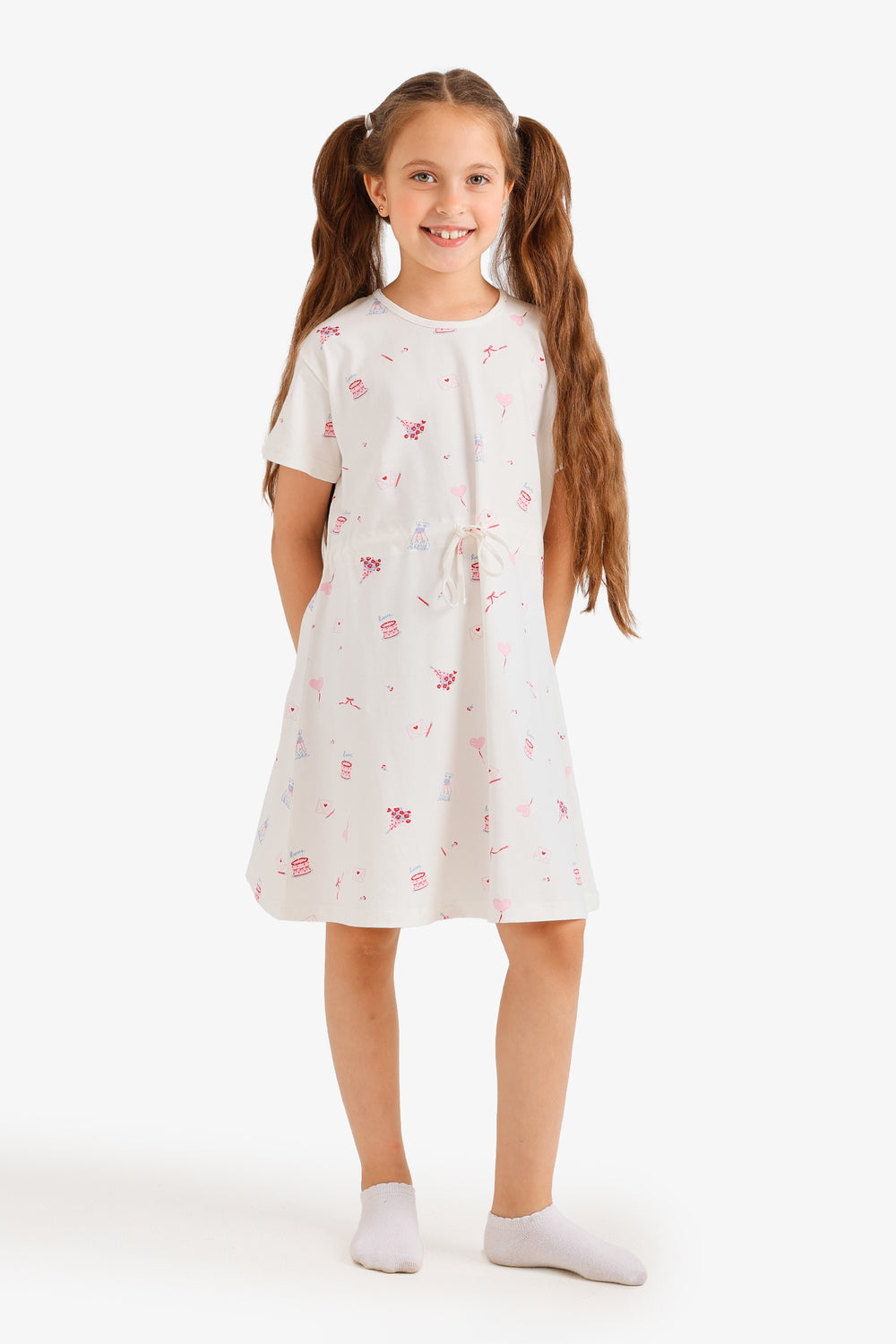 All-Over Print Nightgown – Off White