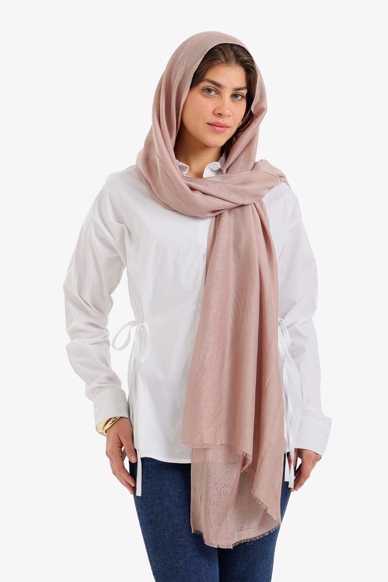 Soft Damask Style Scarf - Blush Pink
