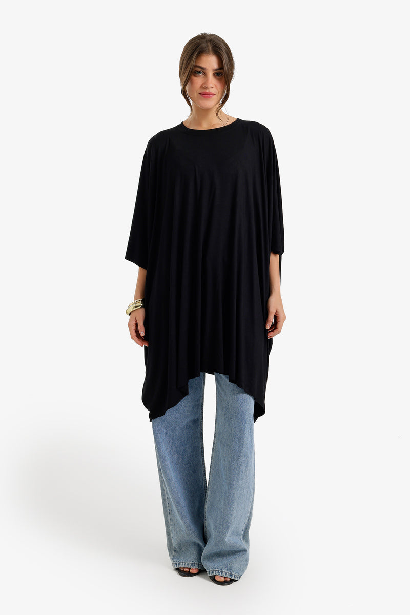 Flowy Lounge Poncho - Black