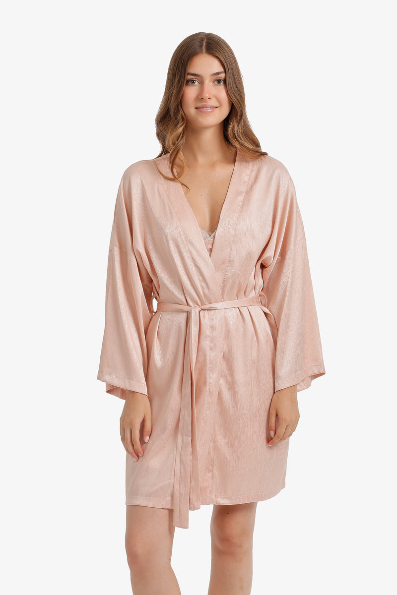 Lace Thigh-Length Nightgown Set – Rose