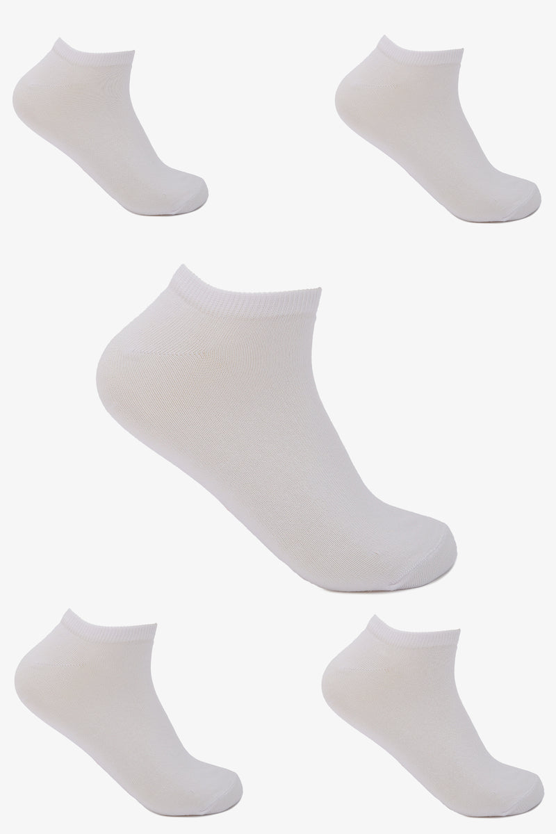 Basic Ankle Socks - 5 Pairs - White
