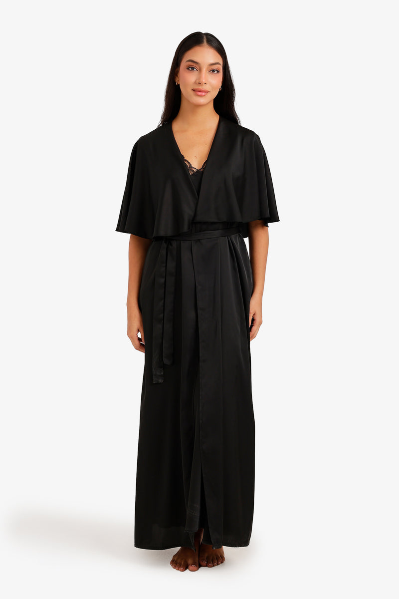 Flutter Sleeves Robe - Black