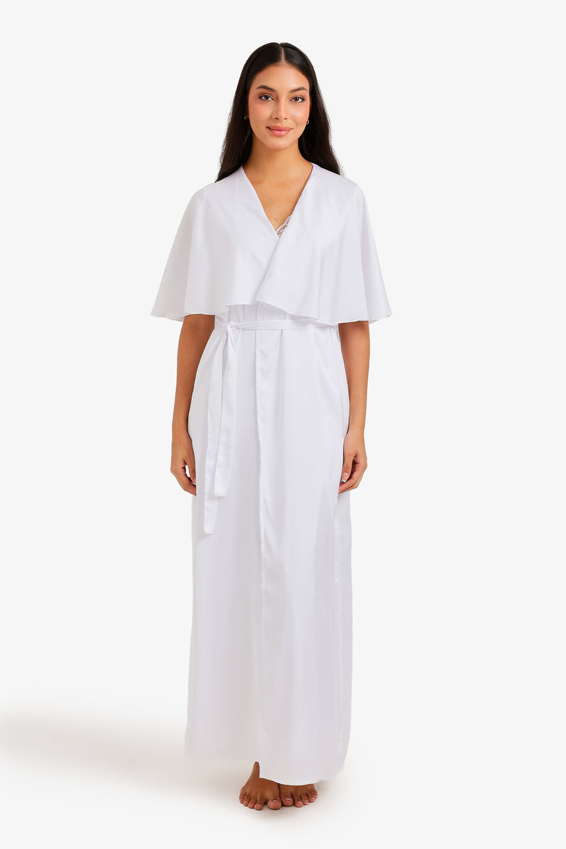 Flutter Sleeves Robe - White